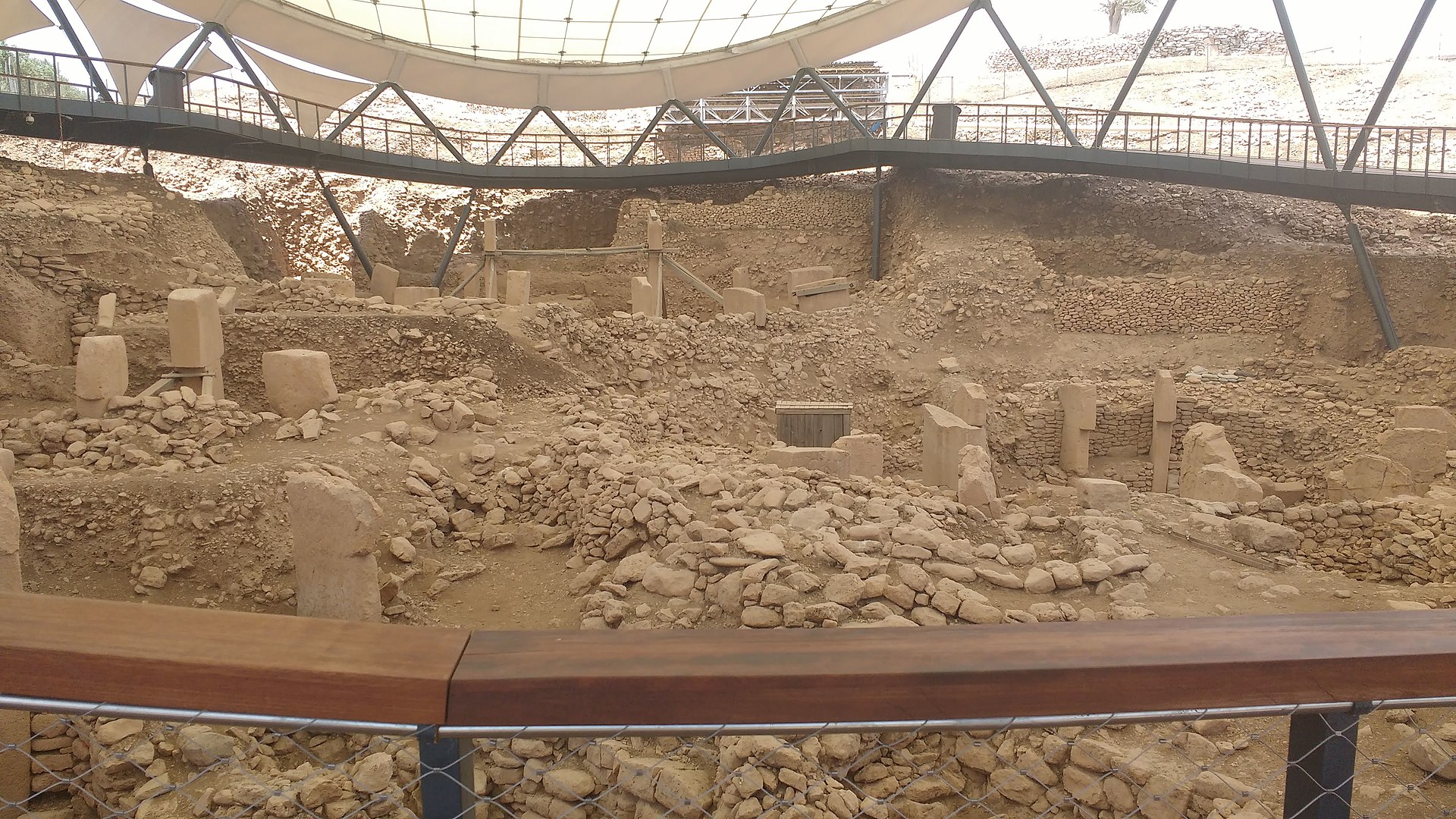 Excavated enclosures of Göbeklitepe under the protective canopy