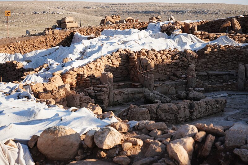 Structures at Karahan Tepe under protective covers between seasons