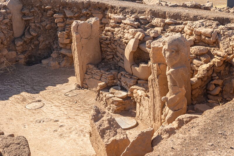A T-pillar standing in the Karahan Tepe excavation